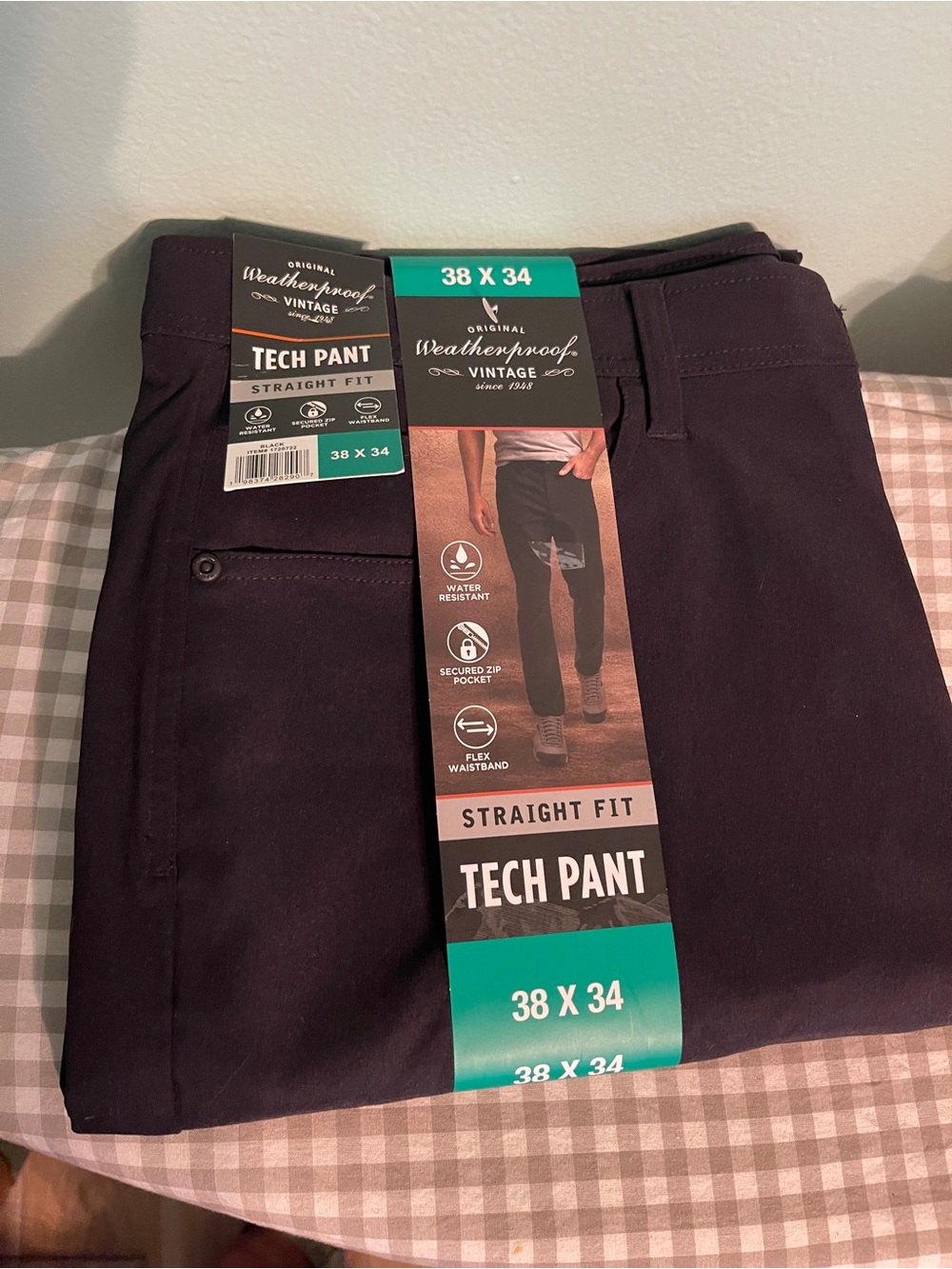 Weatherproof Men's Straight Fit Tech Pant - Black
